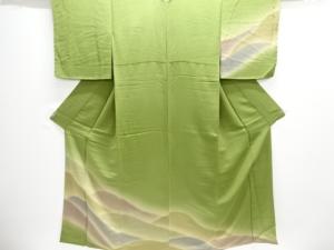 未使用品　縮緬地　遠山模様訪問着